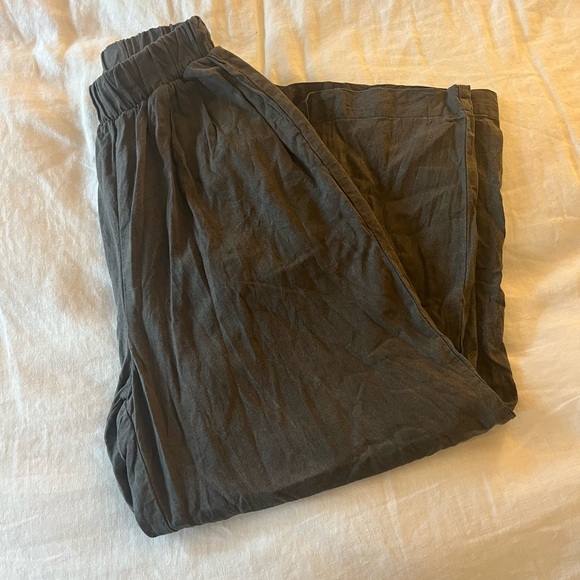 Ozma CROP WIDE LEG Regen Silk Noil pants charcoal XS - Picture 4 of 7